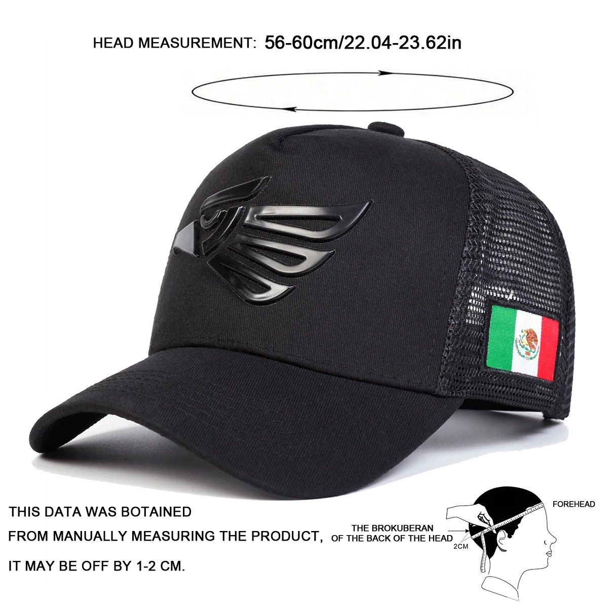 Unisex Mexican Eagle Label Baseball Net Cap Outdoor Adjustable Spring Summer Hat
