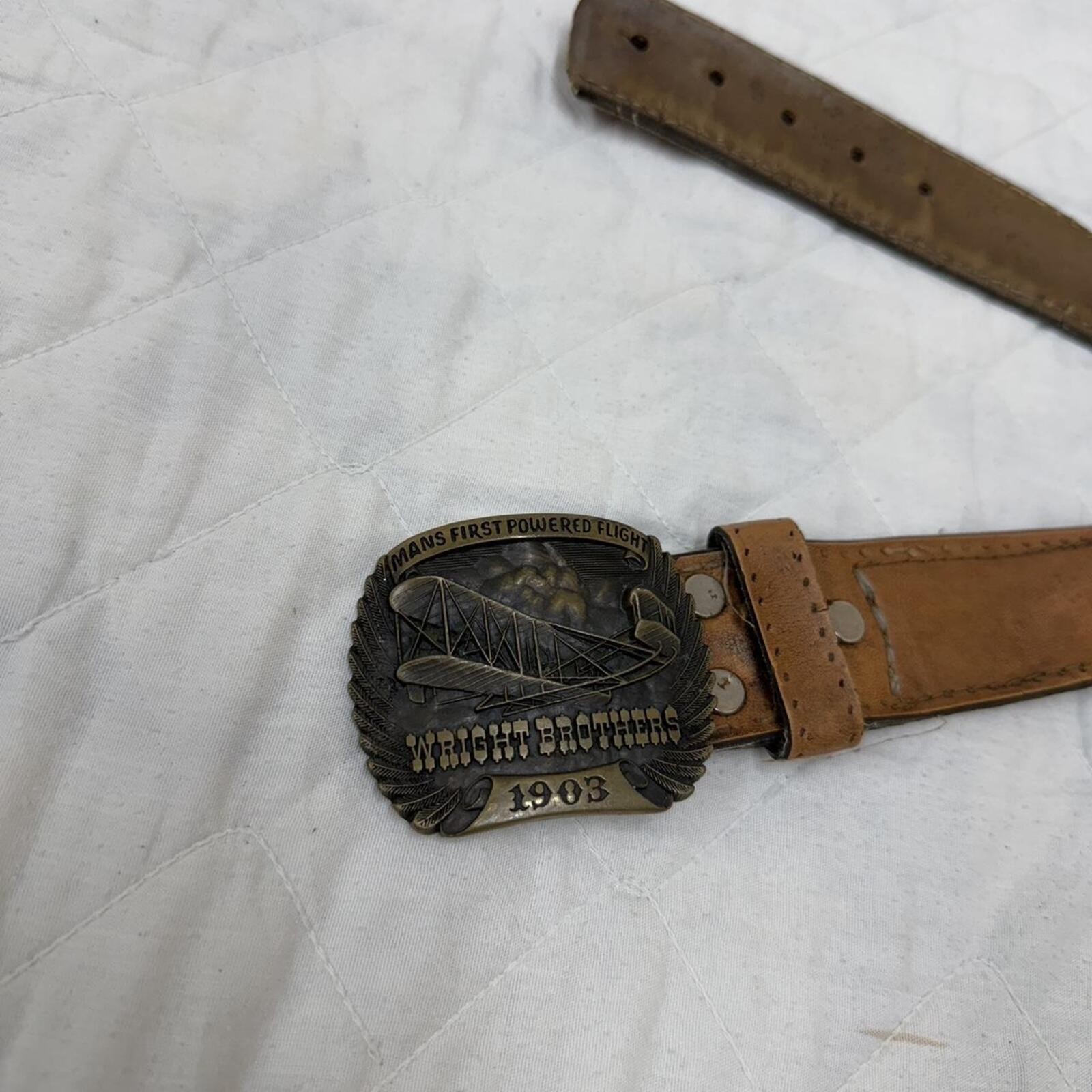 Vintage Wright Brothers 1903 Solid Brass Belt