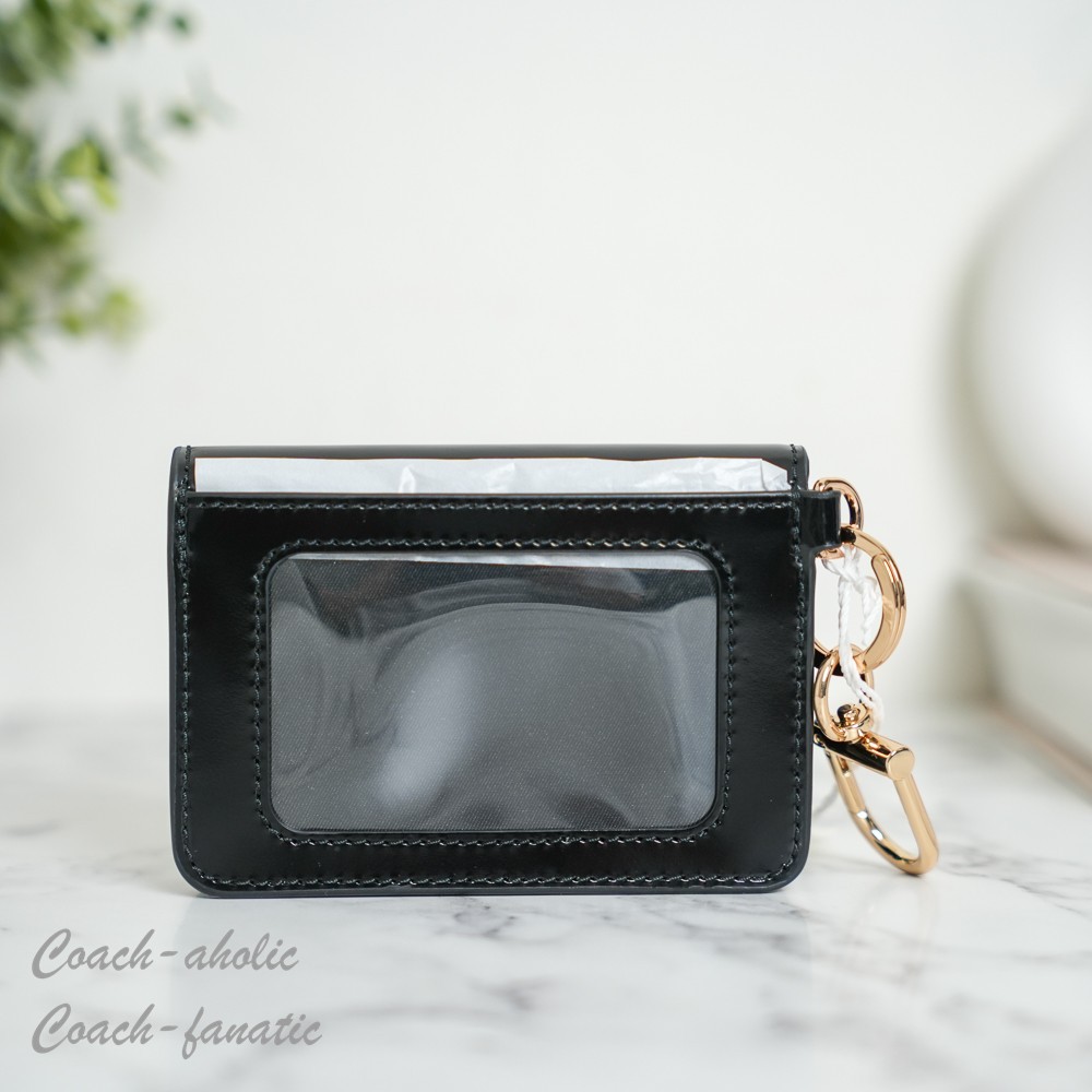 Tory Burch Emerson Smooth Leather Flap Card Case 176972 Black NWT