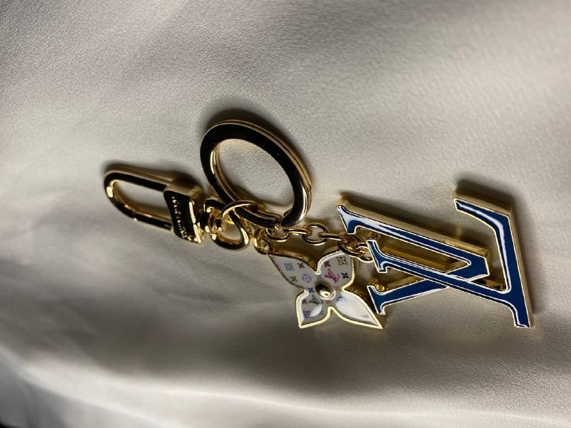 LOUIS VUITTON Blue LV Monogram Bag Charm Keychain 11cm