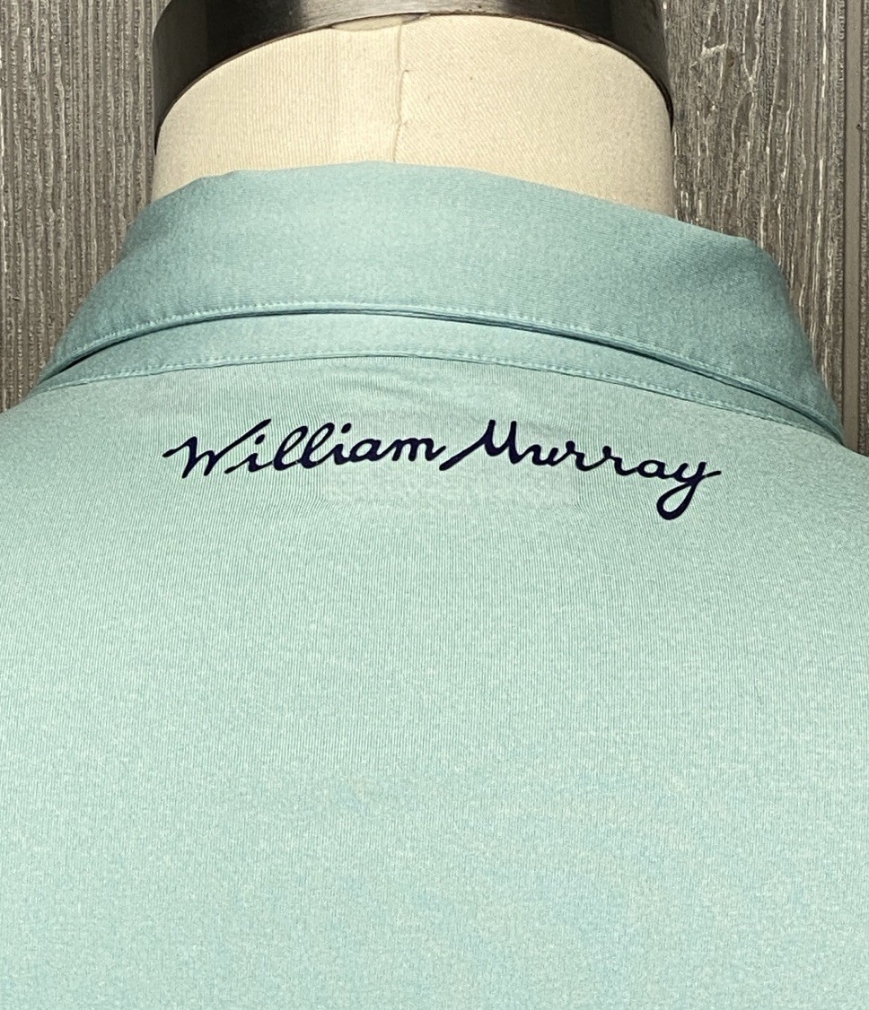 William Murray Men’s Green Golf Polo Shirt Logo Stretch Size Large