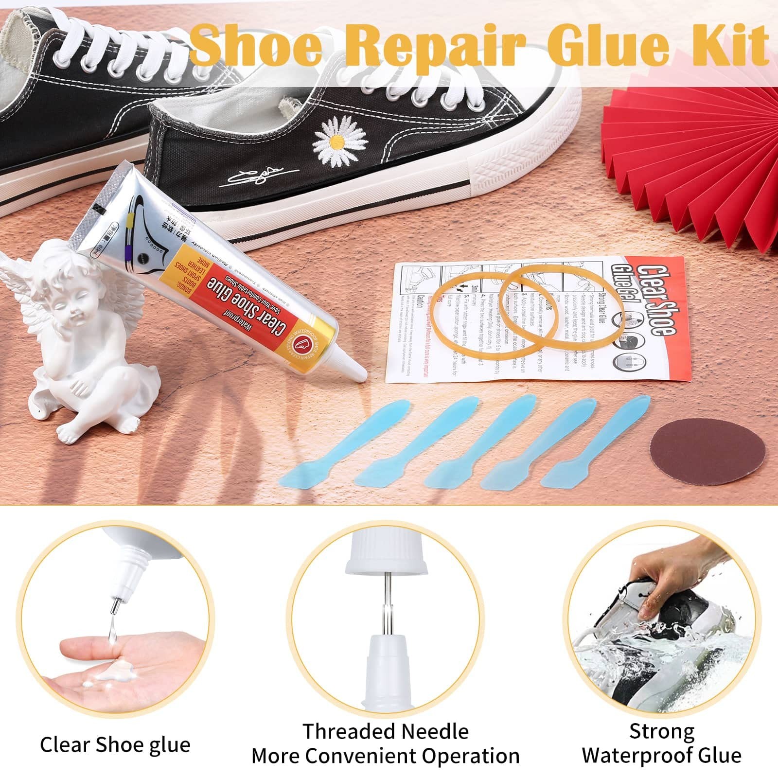 Evatage Waterproof Shoe Glue Kit for Sole Repair – Adhesive Clear