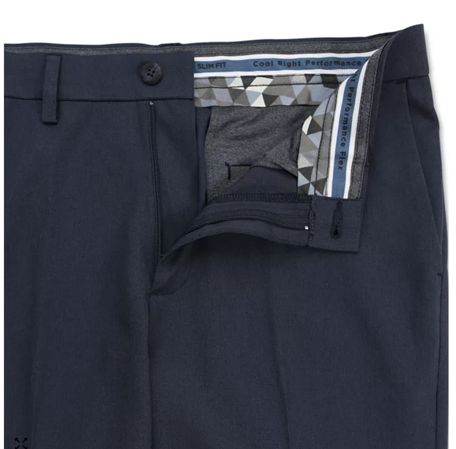 Men Haggar Cool Right Performance Flex Wrinkle Free Slim Fit Pants – Navy/Ink
