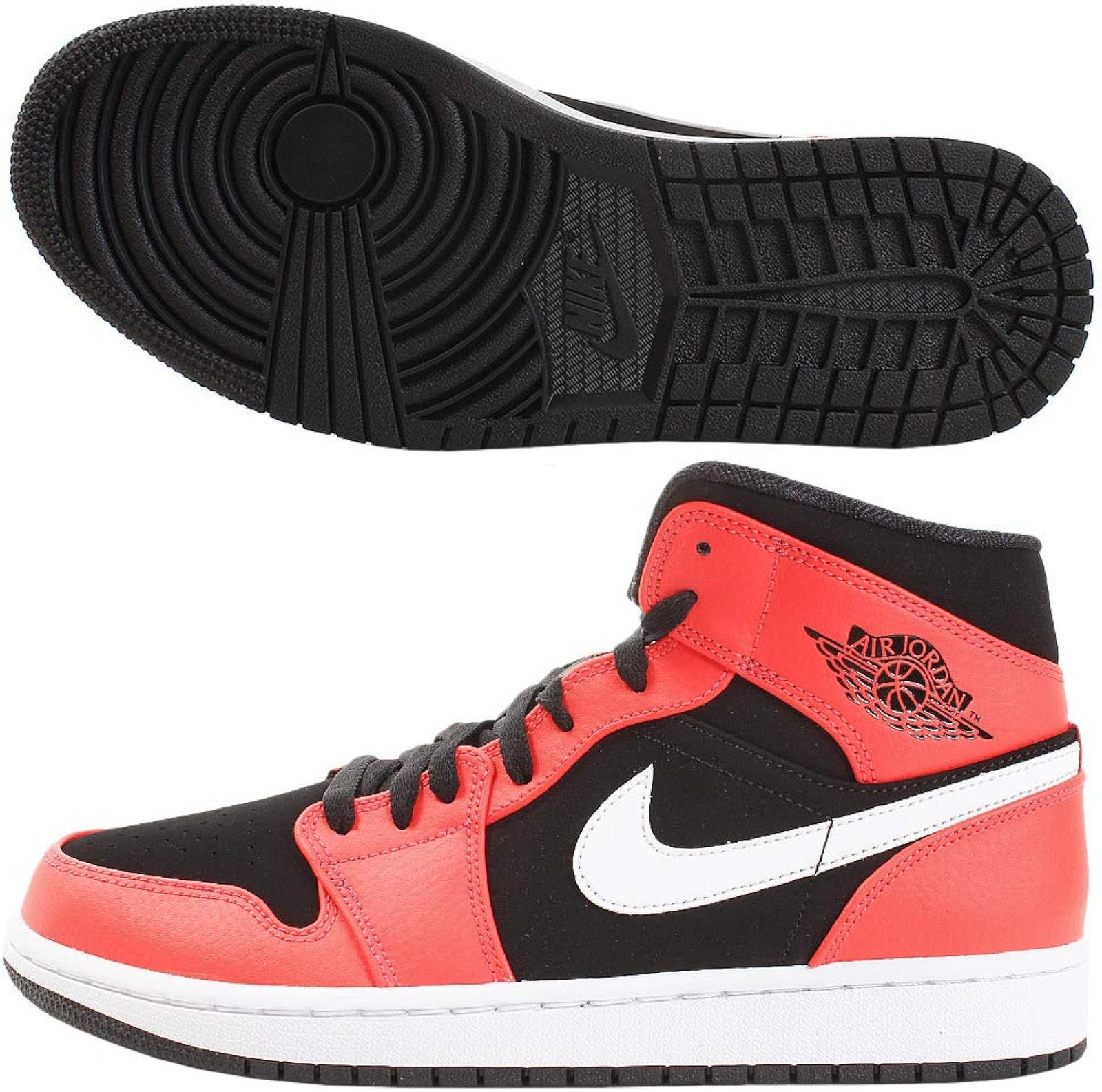 Nike Men’s Air Jordan 1 Mid Basketball Shoe, Black/Infrared 23/White, Size 8.5 –