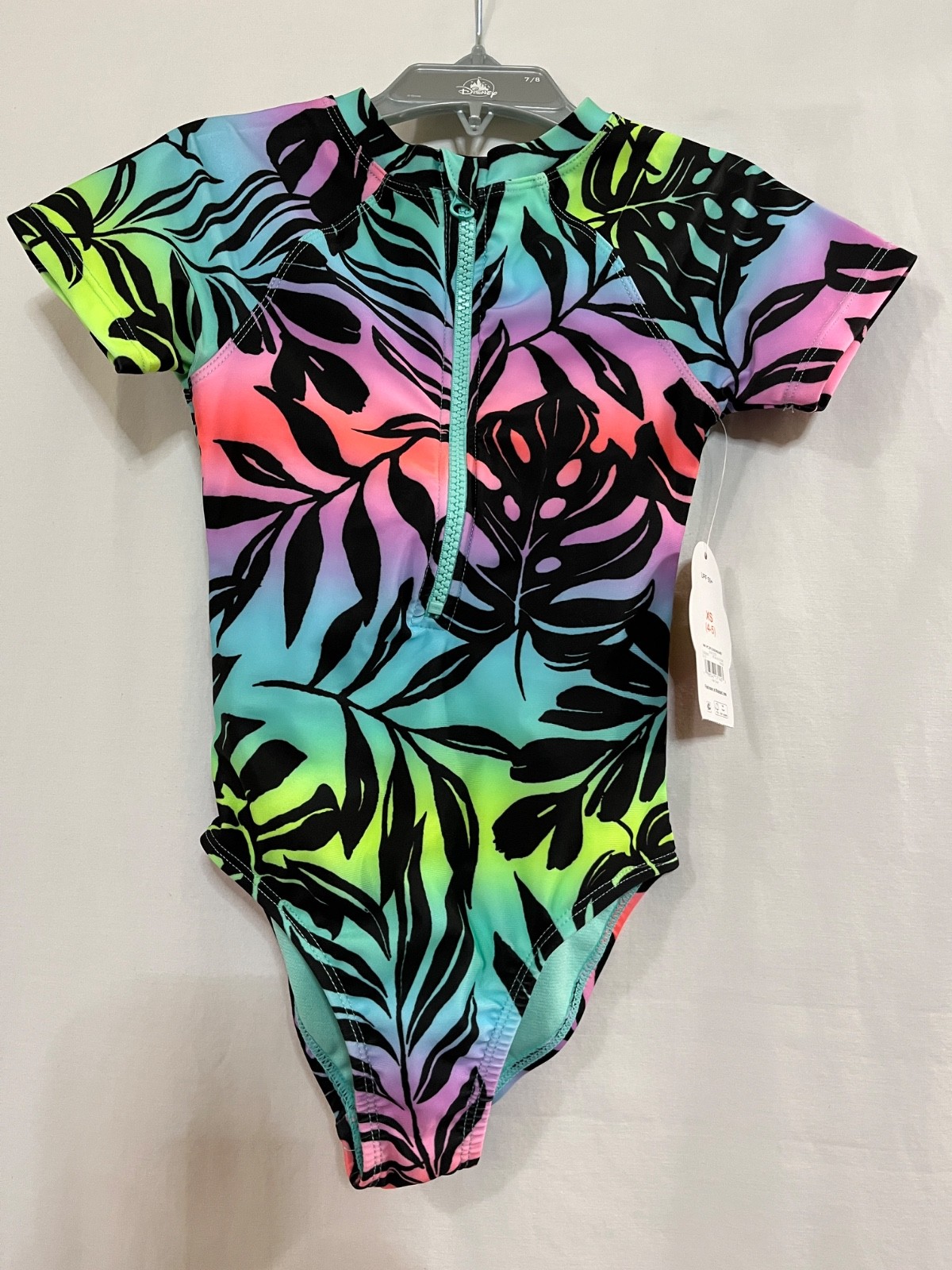 New Wonder Nation Tropical Rash Guard 1pc Girls Short Sleeve UPF 50+ Many Sizes