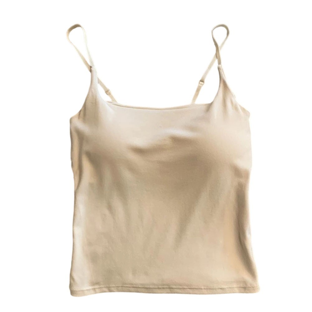 Women’s 90% Nylon 10% Spandex Sleeveless Tank Top Camisole Vest with Chest Pad