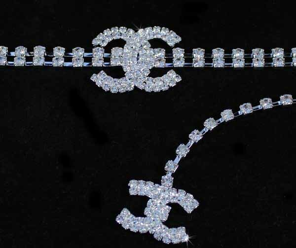 Dangle Clear Austrian Rhinestone Crystal Belt Buckle Bridal Party Silver Plated