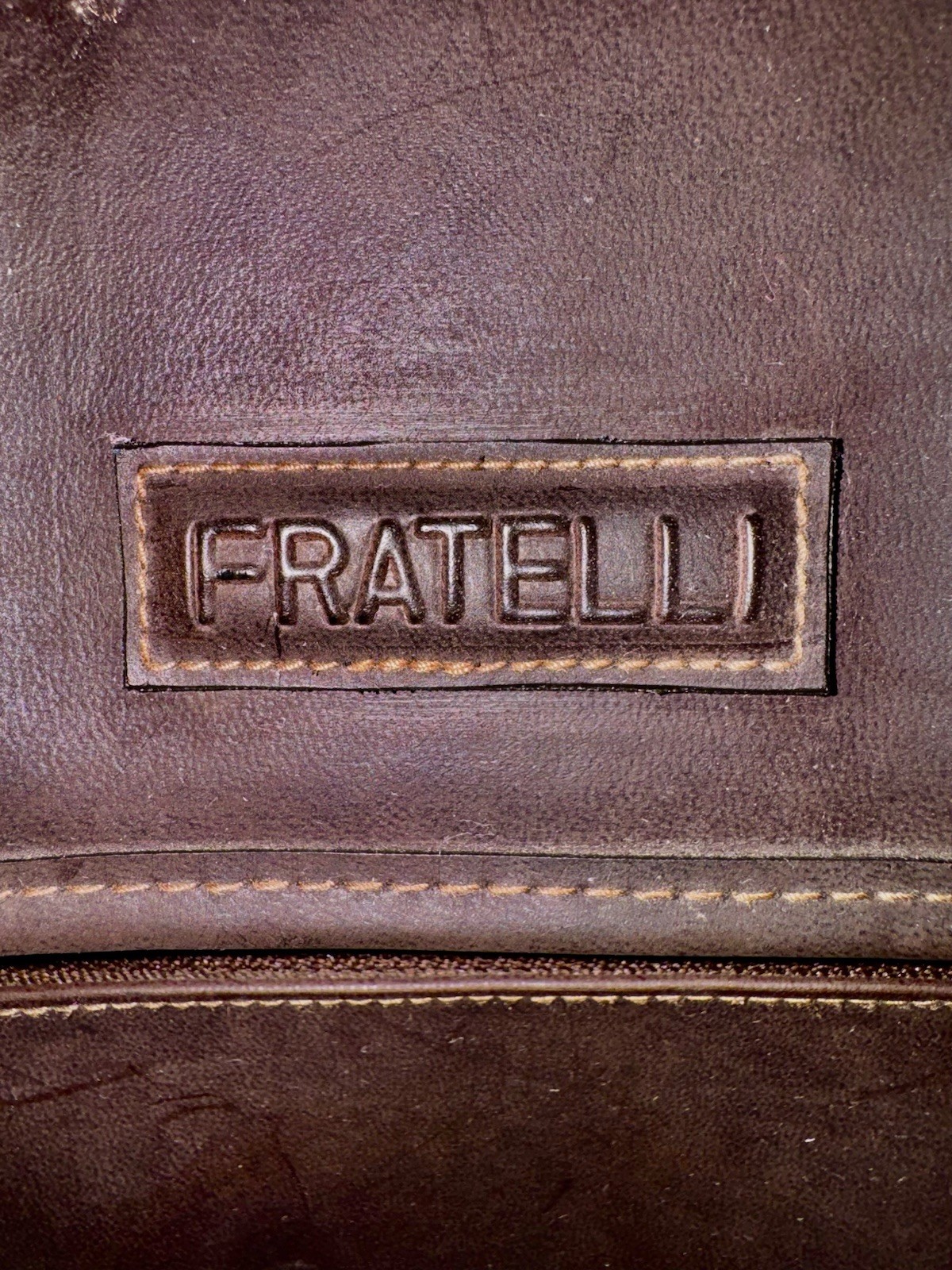Vintage Fratelli Brown Leather Backpack Purse 10 X 8.5 Inches