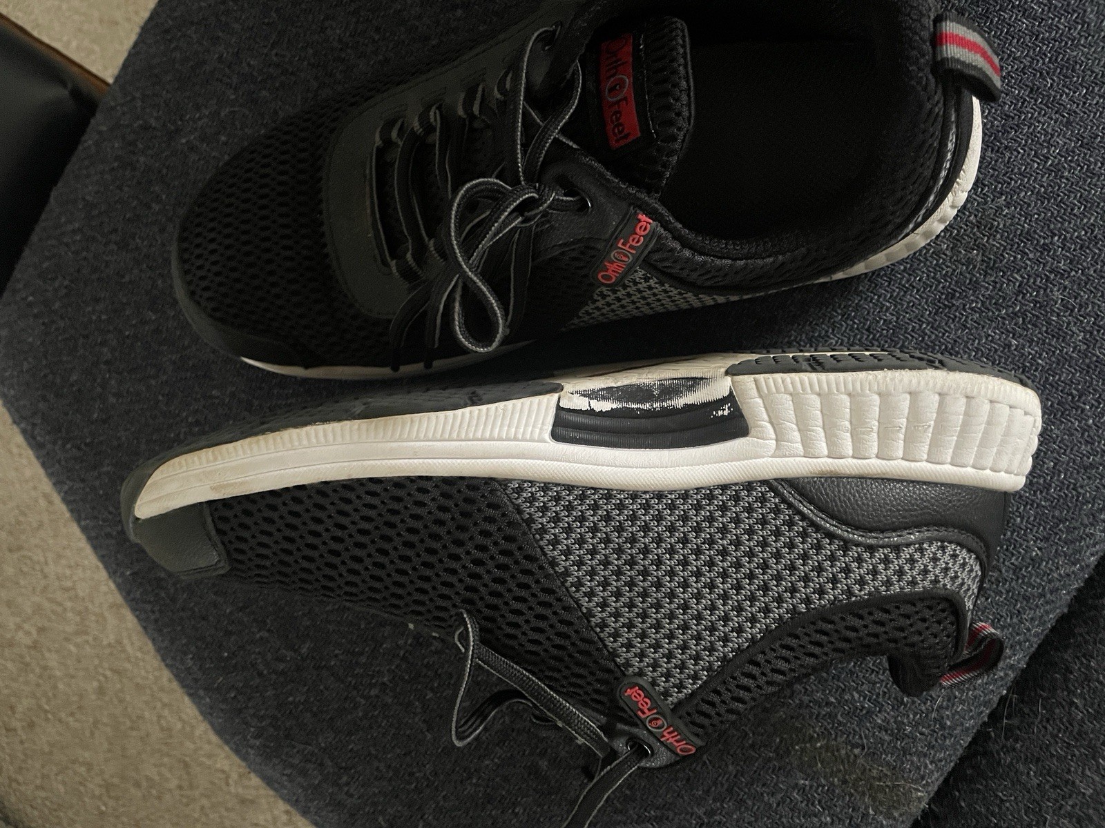 Ortho Feet Orth Feet Men’s 9.5 2E Black Gray With Red Logo And Accent Stripe Tab