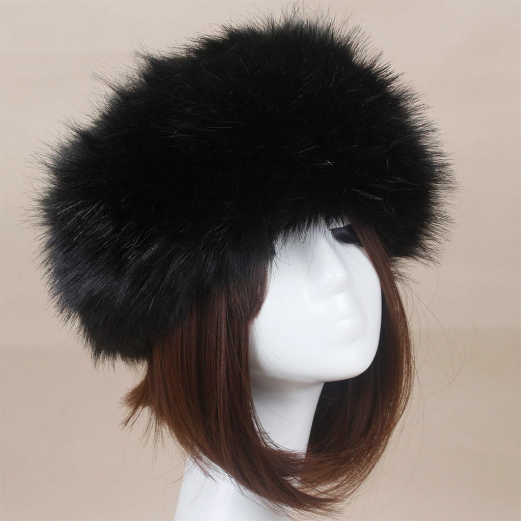 Unisex Russian Women Ski Headband Hat Fluffy Winter Warm Ear Flap Faux Fur Cap