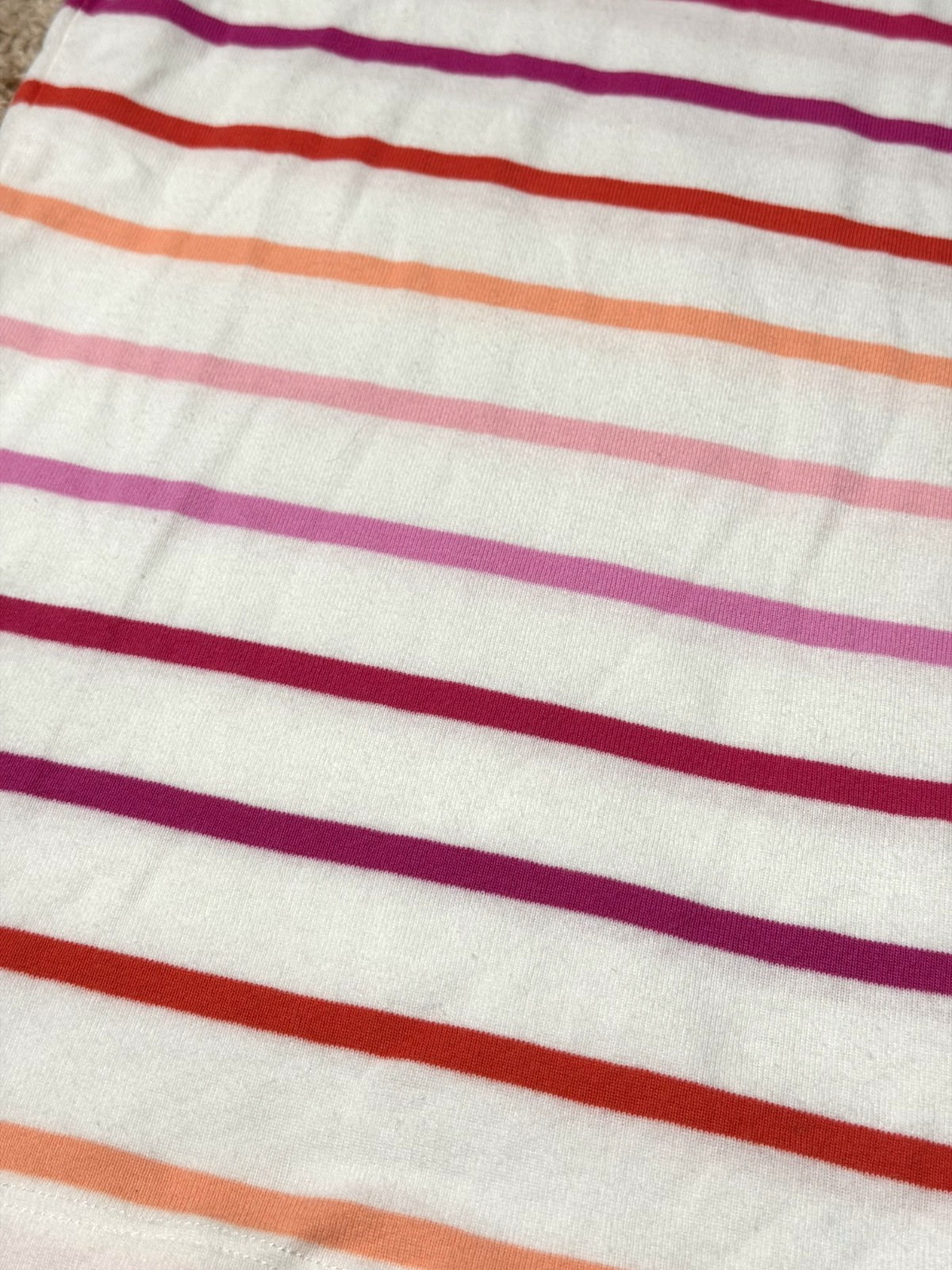 BRAND NEW Tommy Hilfiger Women’s Small Tommy Logo White Pink Stripes T-Shirt