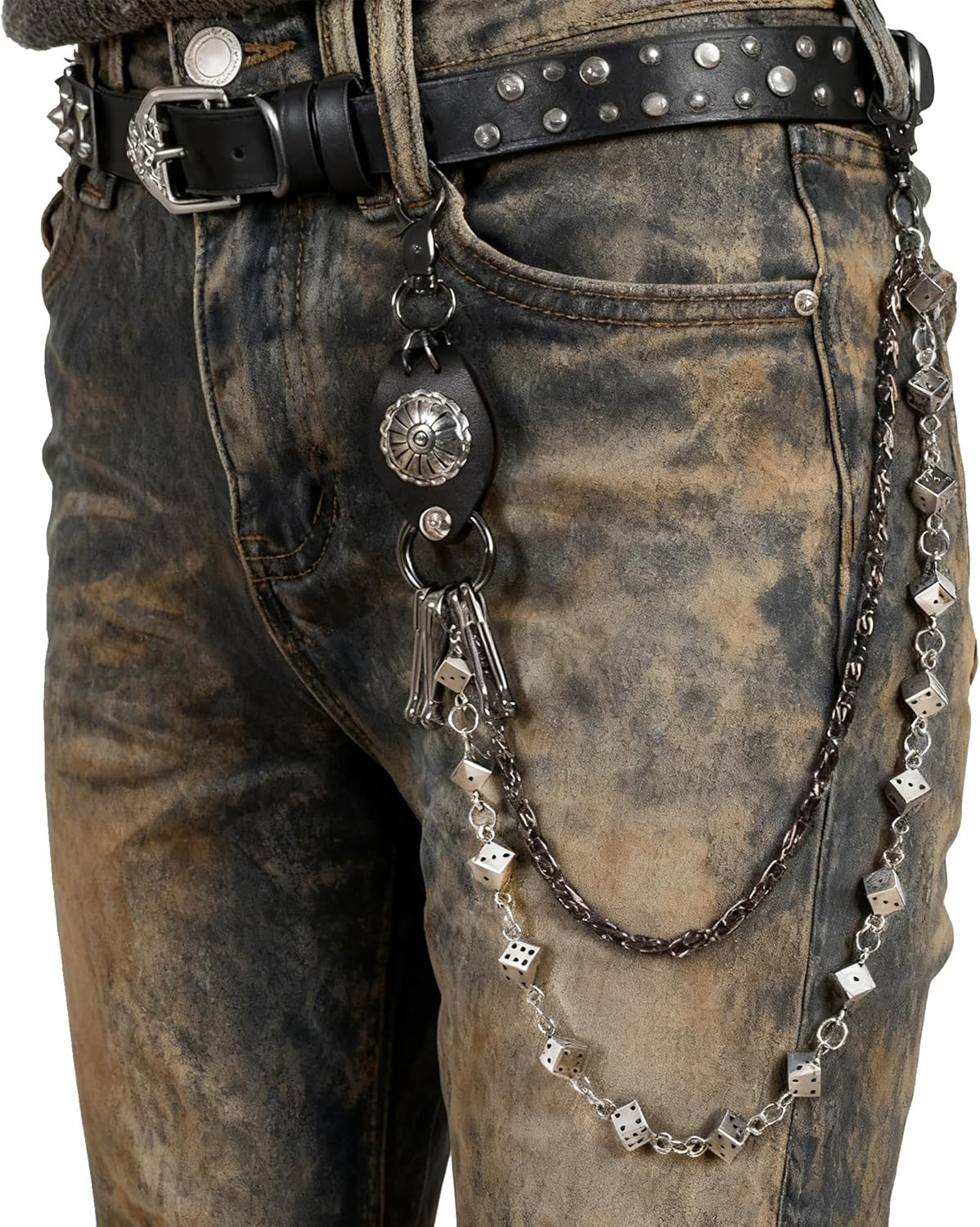 Dice Pocket Pants Chain: Stylish Jean Chain for Men Women, Chic Rockstar Streetw