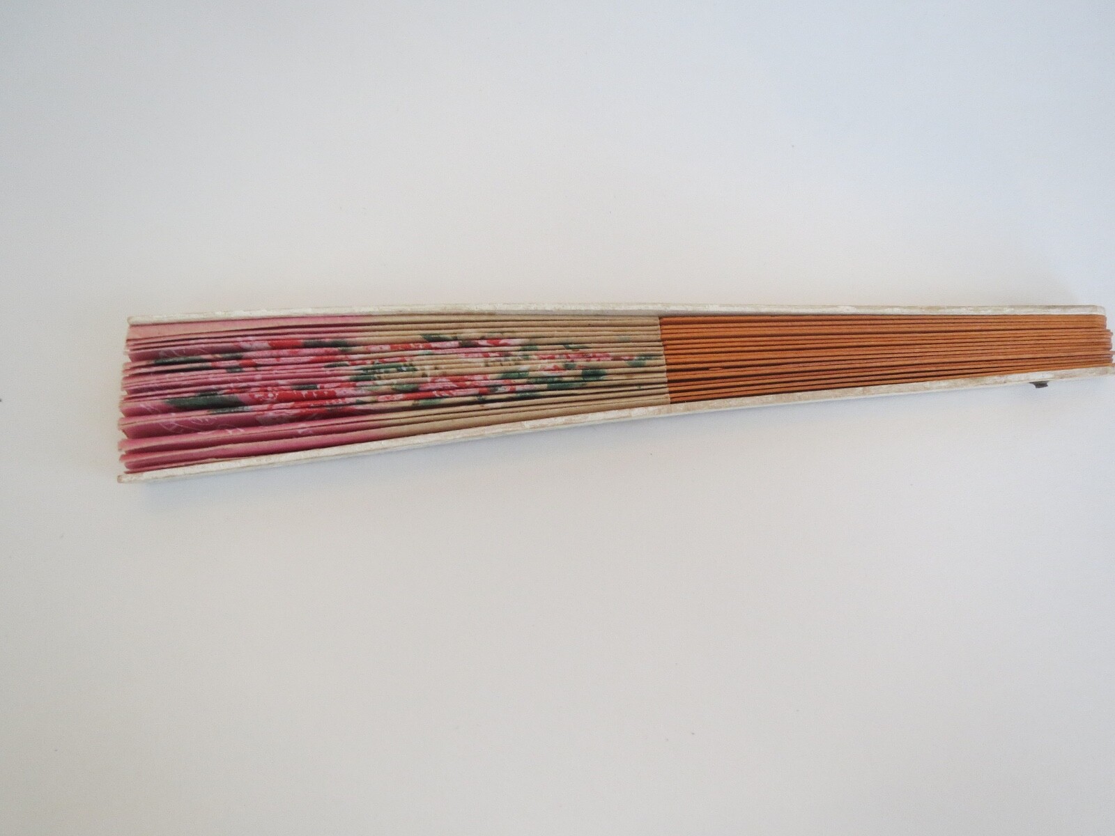 Vintage JAPANESE Hand Painted FOLDING FAN 14″ Span, 8.5 inches