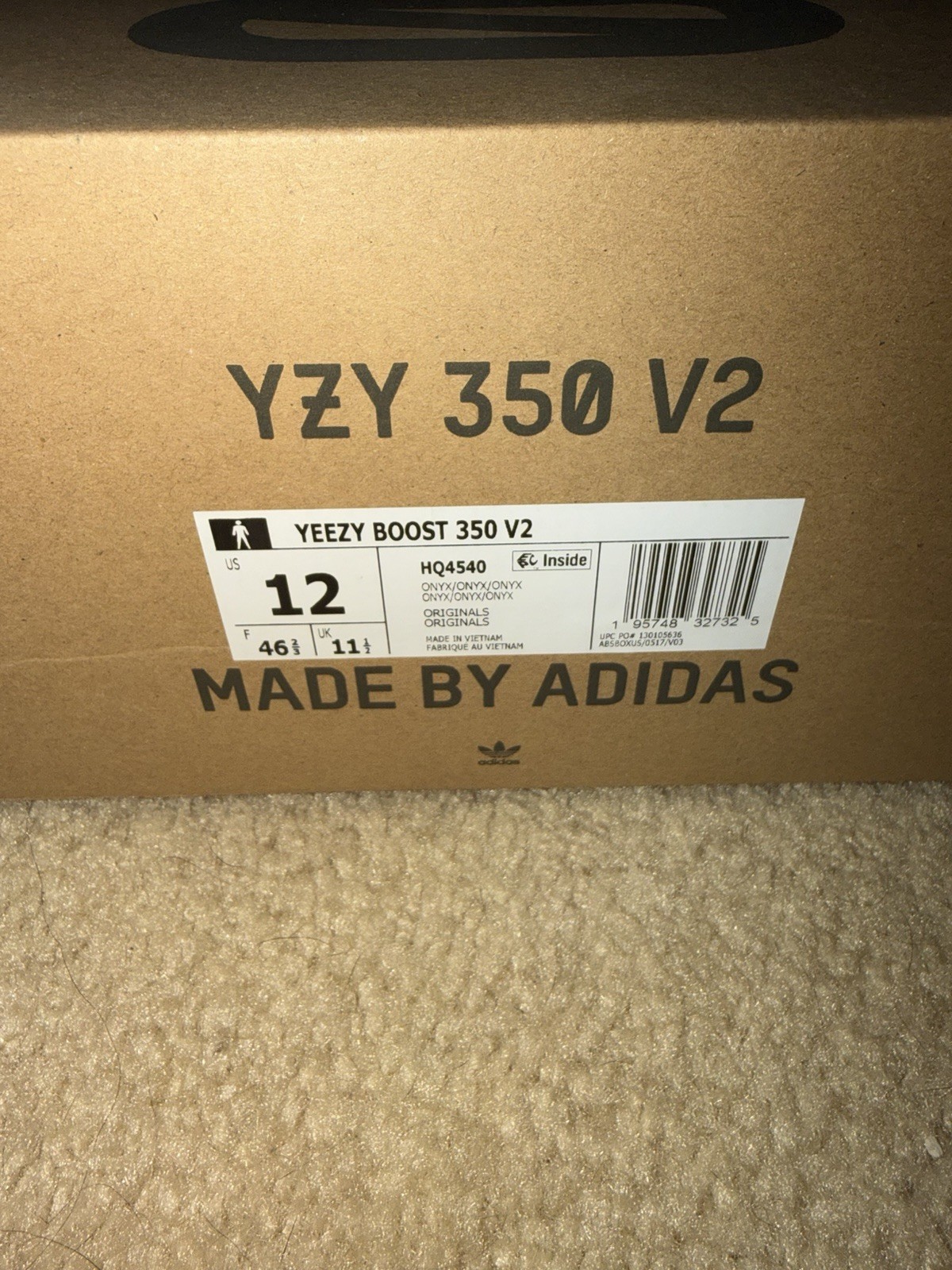 Yeezy Boost 350 V2 Onyx Size 12