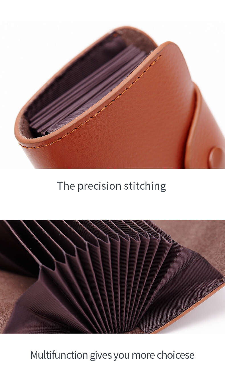 RFID Credit Card Holder for Women Men Small Leather Money Card Bag with Hasp USA