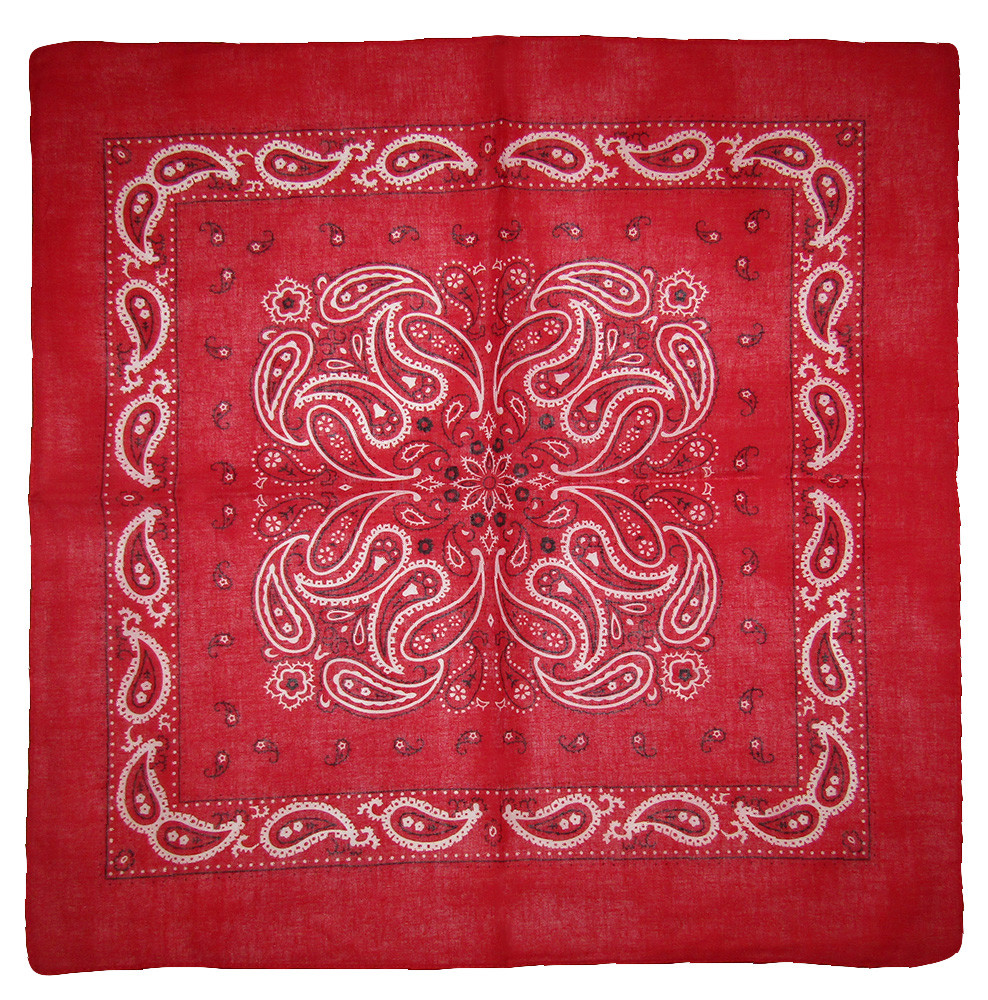 22″x22″ Red Paisley Design #2 100% Cotton Bandana