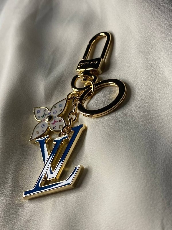 LOUIS VUITTON Blue LV Monogram Bag Charm Keychain 11cm
