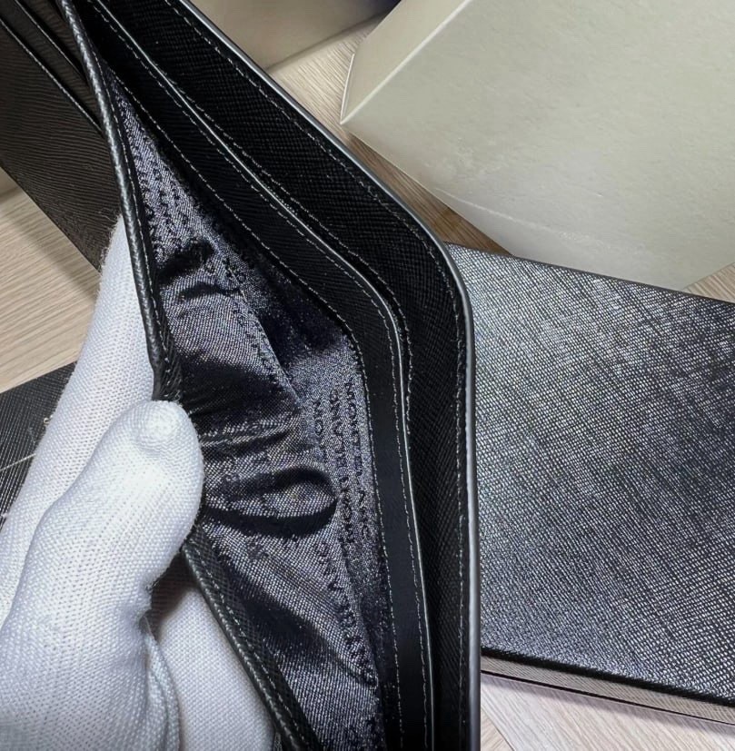 Bifold Wallet Montblanc Meisterstück 6cc Black Leather Card Holder Men
