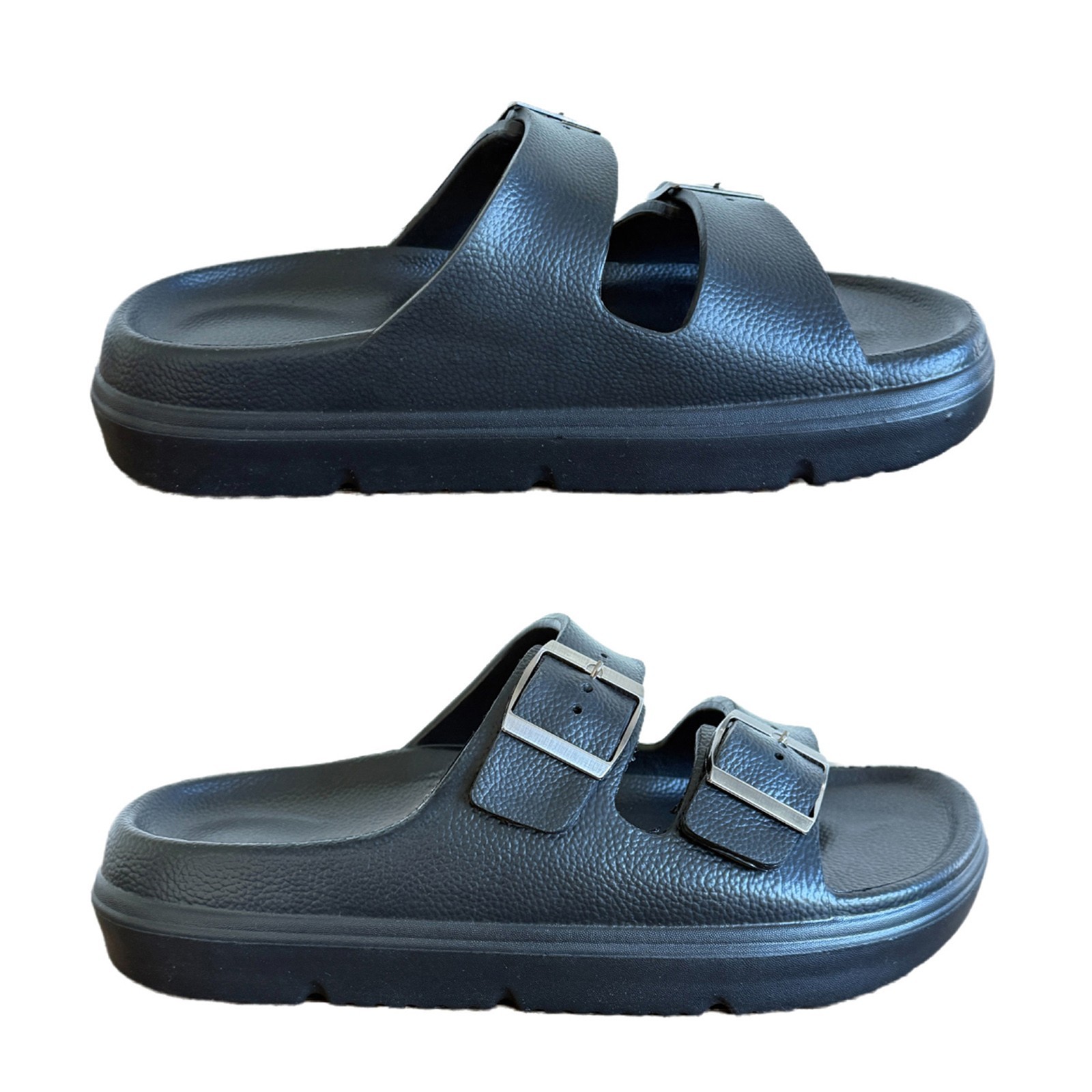 Men Women Platform Sandals Thick Sole Comfort Slides Buckle Slippers Beach Shoes