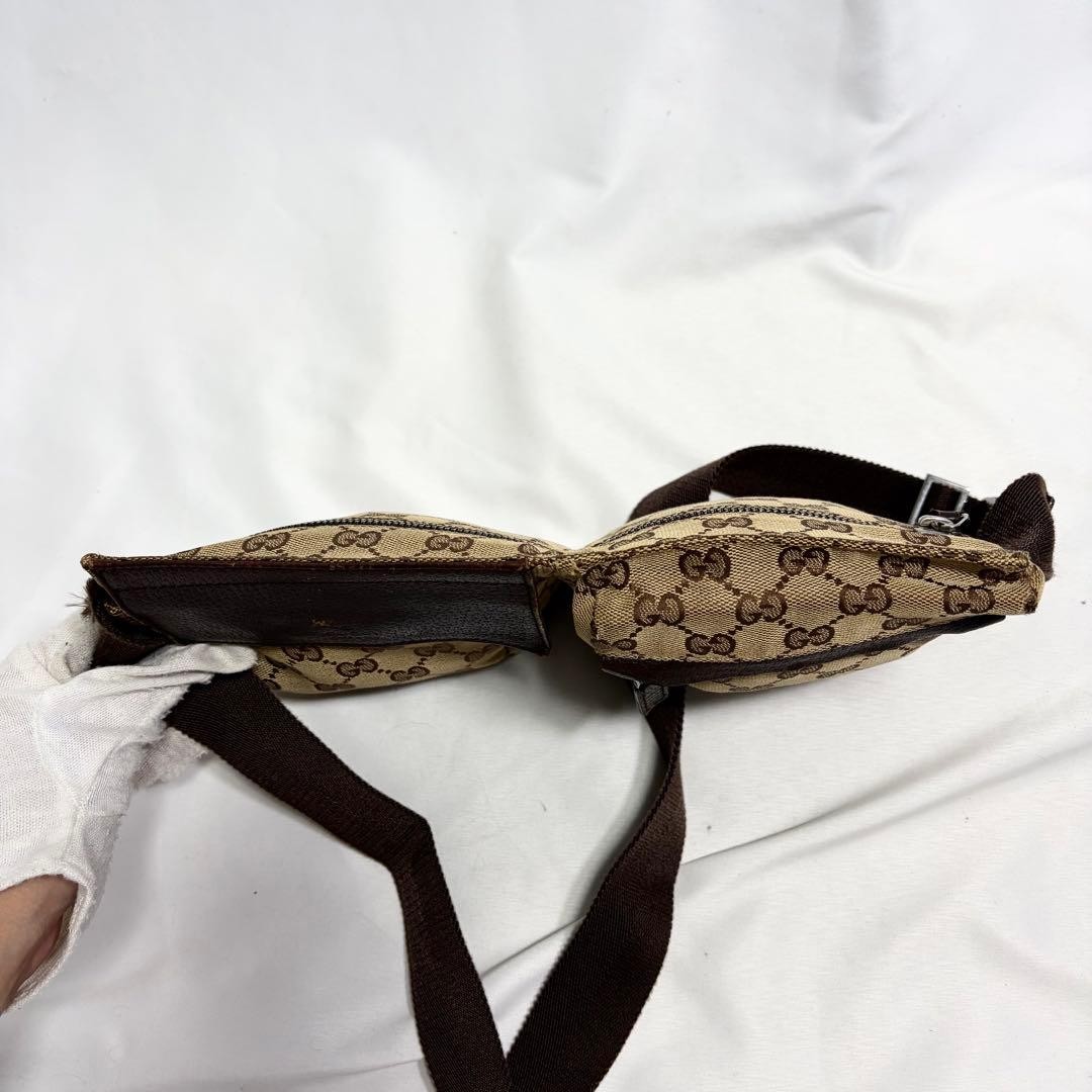 Gucci GG canvas logo embossed shoulder bag 28566 multifunctional brown
