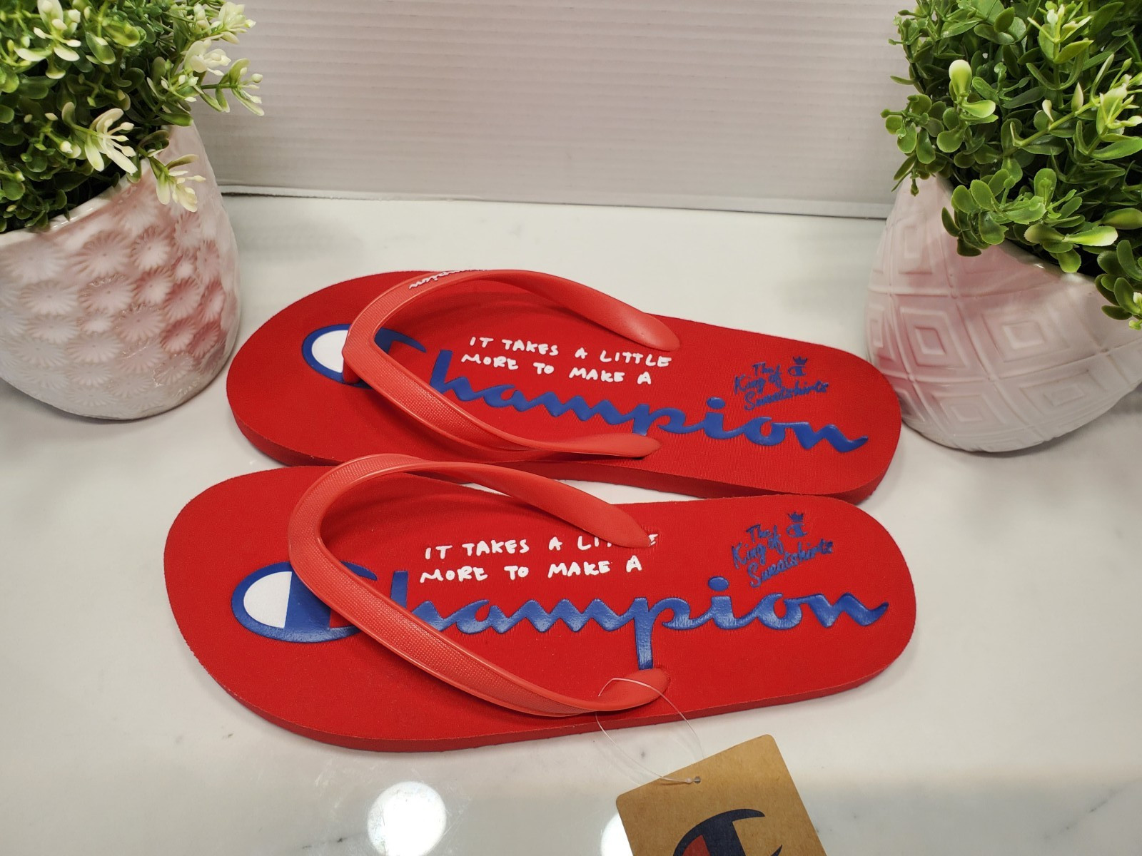Champion Flip King Red Flip-Flops Sandals Men’s Size 11 🔴 CM100295M ~ New