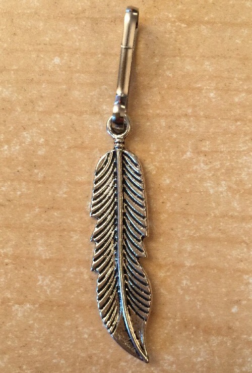 HANDMADE FEATHER ZIPPER PULLS PURSE CHARM KEY CHAIN FOB HANDBAG ACCESSORY