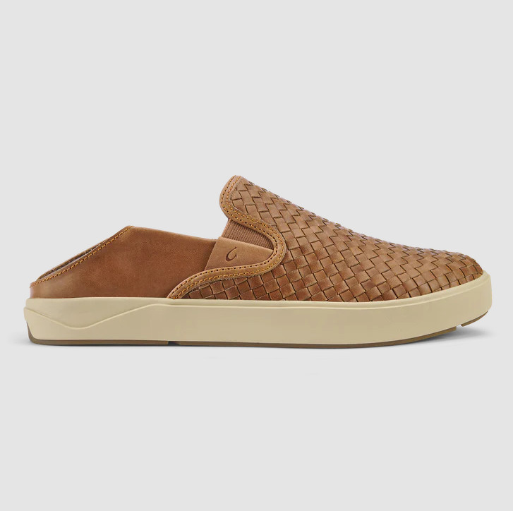 BEST SELLER OluKai Laeahi Lauhala Men’s Woven Leather Shoes Fox Casual Comfort