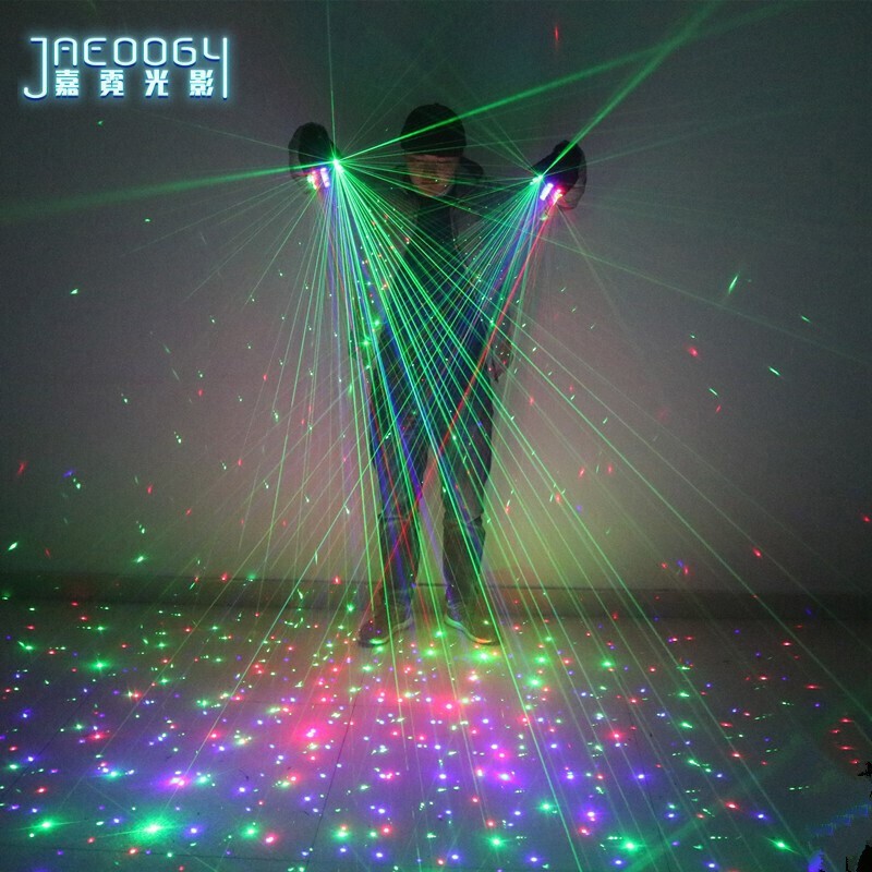 LED Light Glow Gloves DJ Dancer Bar Stage Show Color Laser Gloves Cosplay Props