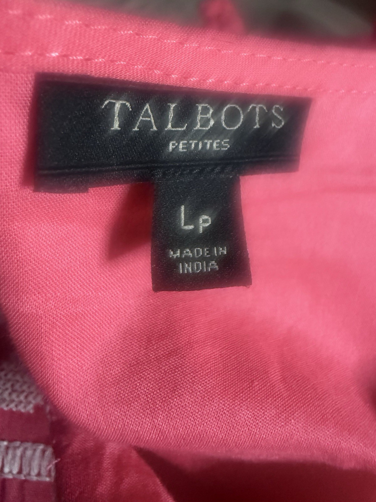 Talbots Petite Pink Embroidered Cotton Peasant Blouse Boho Tassel Top LP