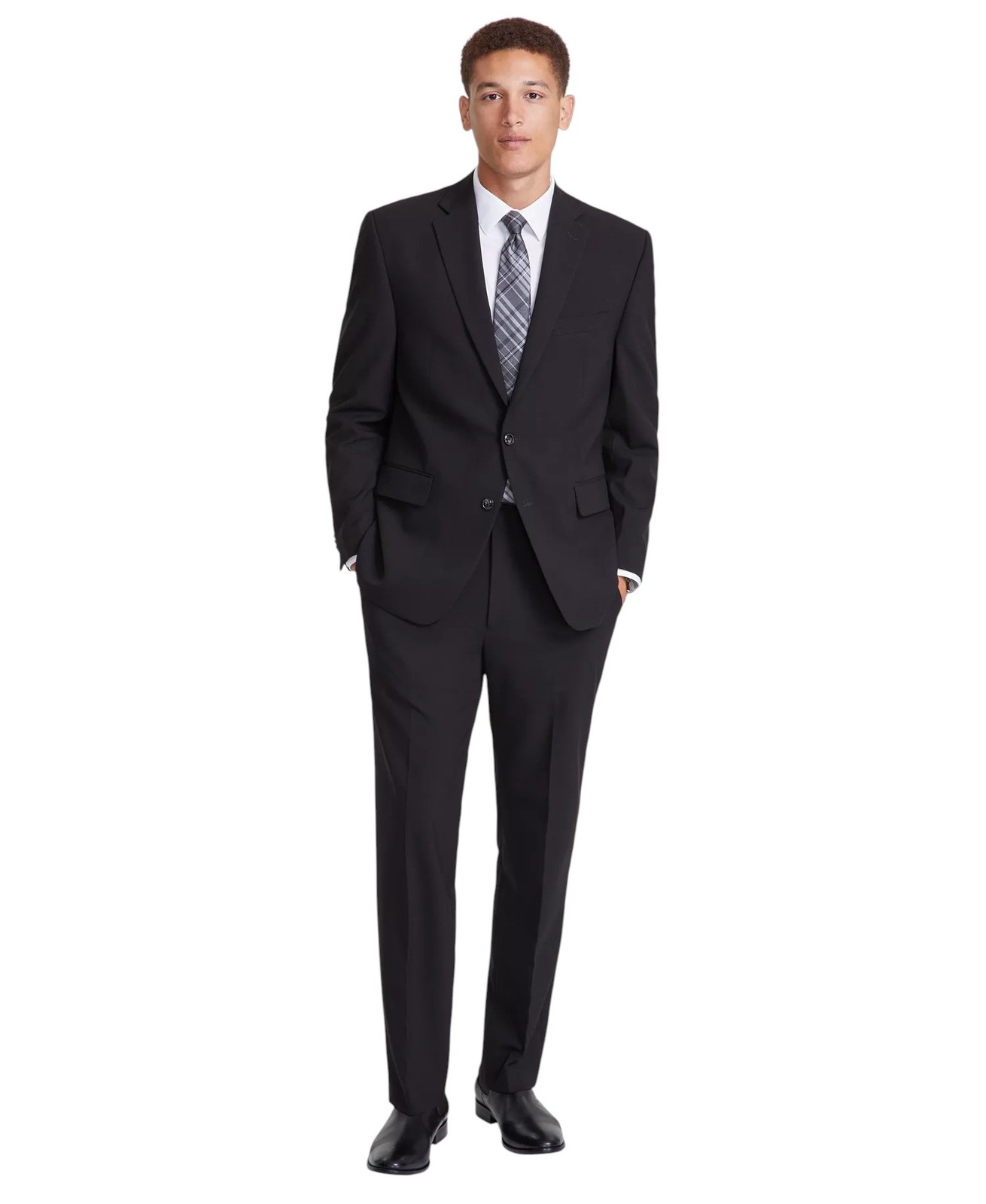 Perry Ellis Portfolio Mens Modern fit 2 Piece Suit 40 R Pants 33 / 32 Black
