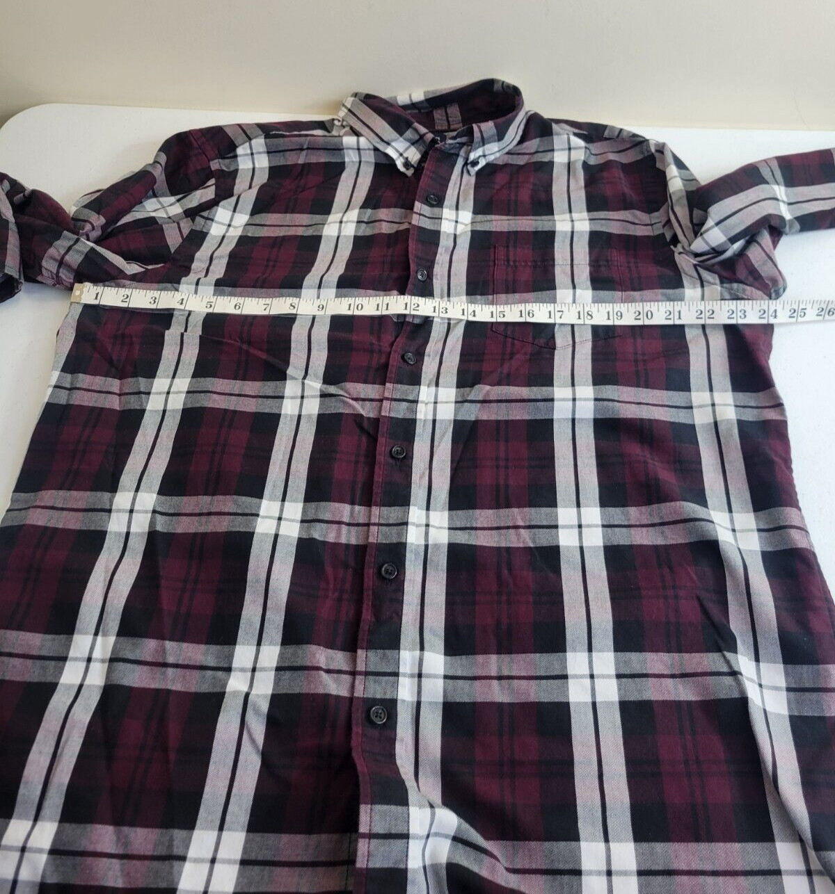 Chaps Purple Plaid Easy Care Twill Long Sleeve Button Down Shirt Men’s Size XL