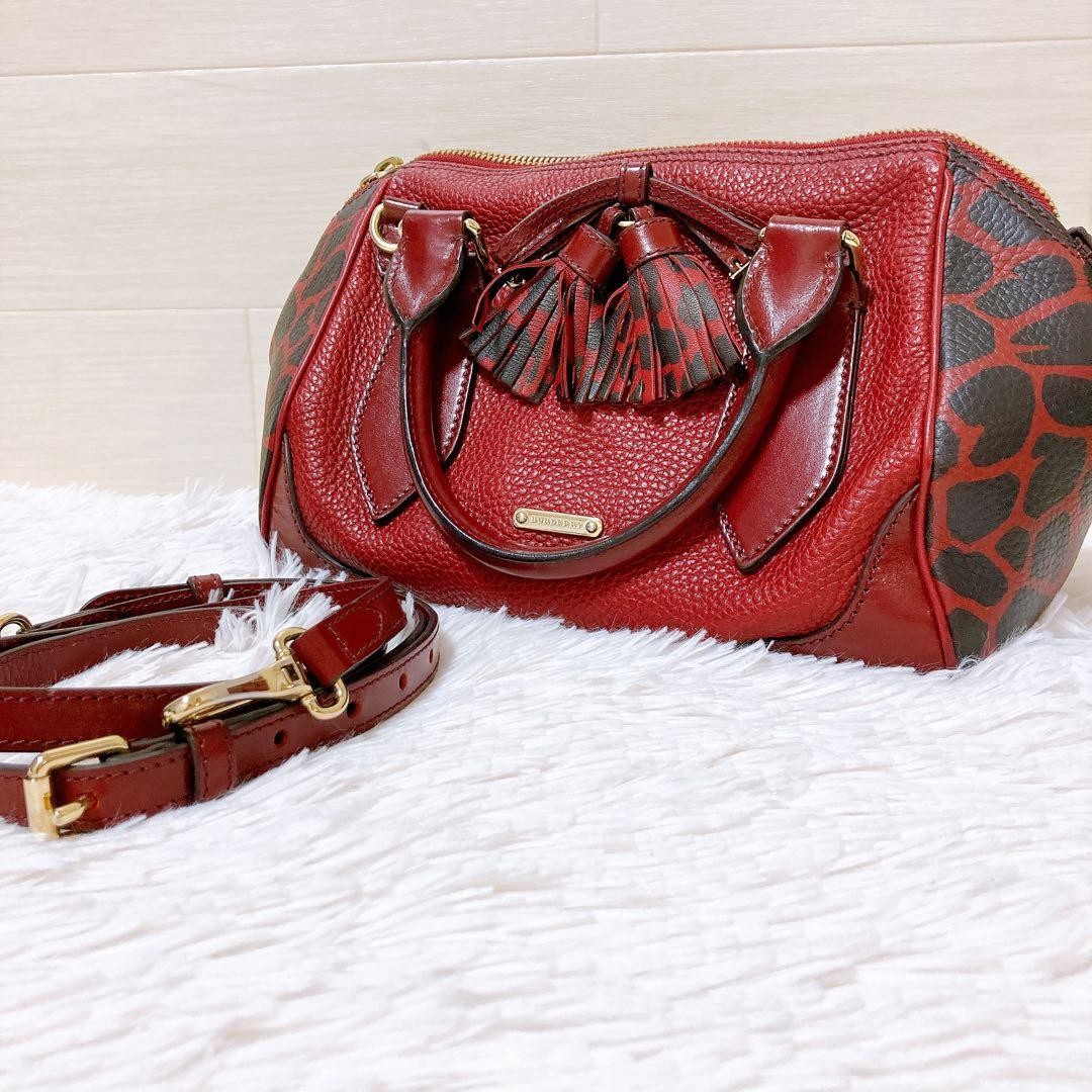 Burberry Blaze Animal Print Calfskin 2Way Bag H18cm7.1in W35cm13.8in japan