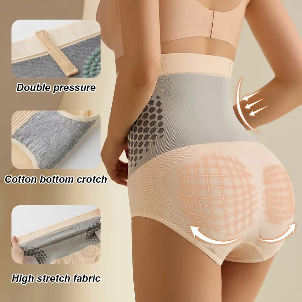Women High Waist Abdomen Control Panties Magnetic Therapy Body Shaping Panties