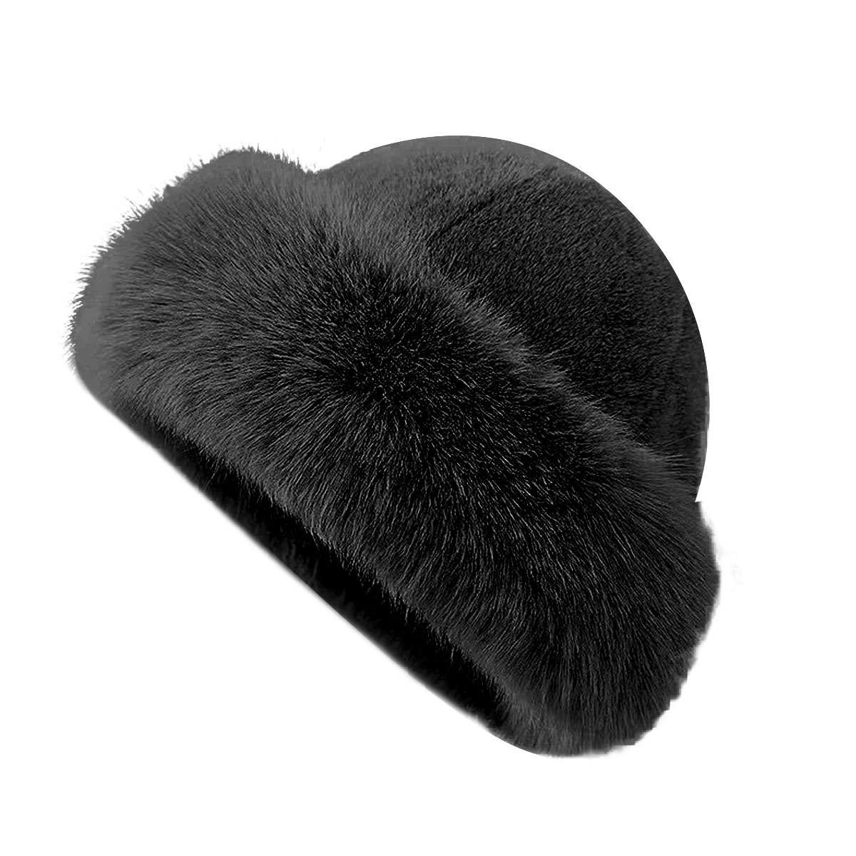 Winter Thickened Faux Fur Hat for Women Warm Plush Fluffy Outdoor Cap