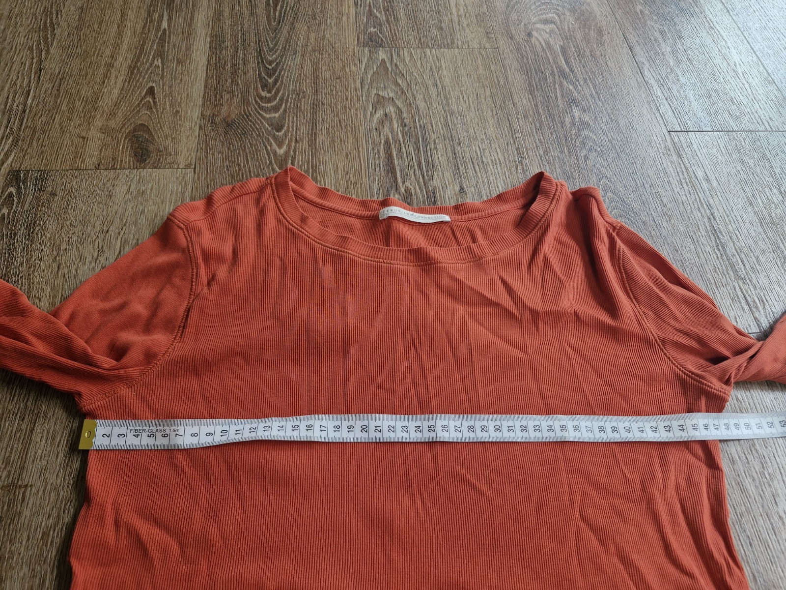 Peruvian Connection 100% Prima Cotton Long Sleeve Ribbed Top Brown Rust Small