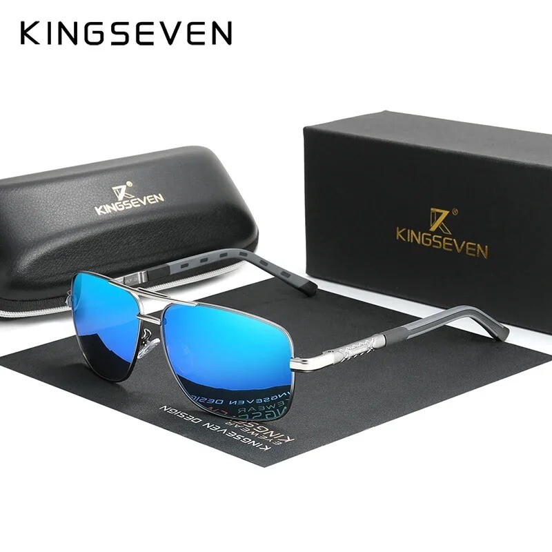 KINGSEVEN 2025 Brand Men Aluminum Sunglasses HD Polarized UV400 Mirror Male Sun