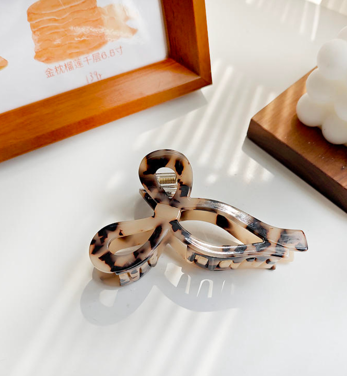 11cm Irregular Bow Elegance Simple Acetate Hair Clip Tortoiseshell Temperament