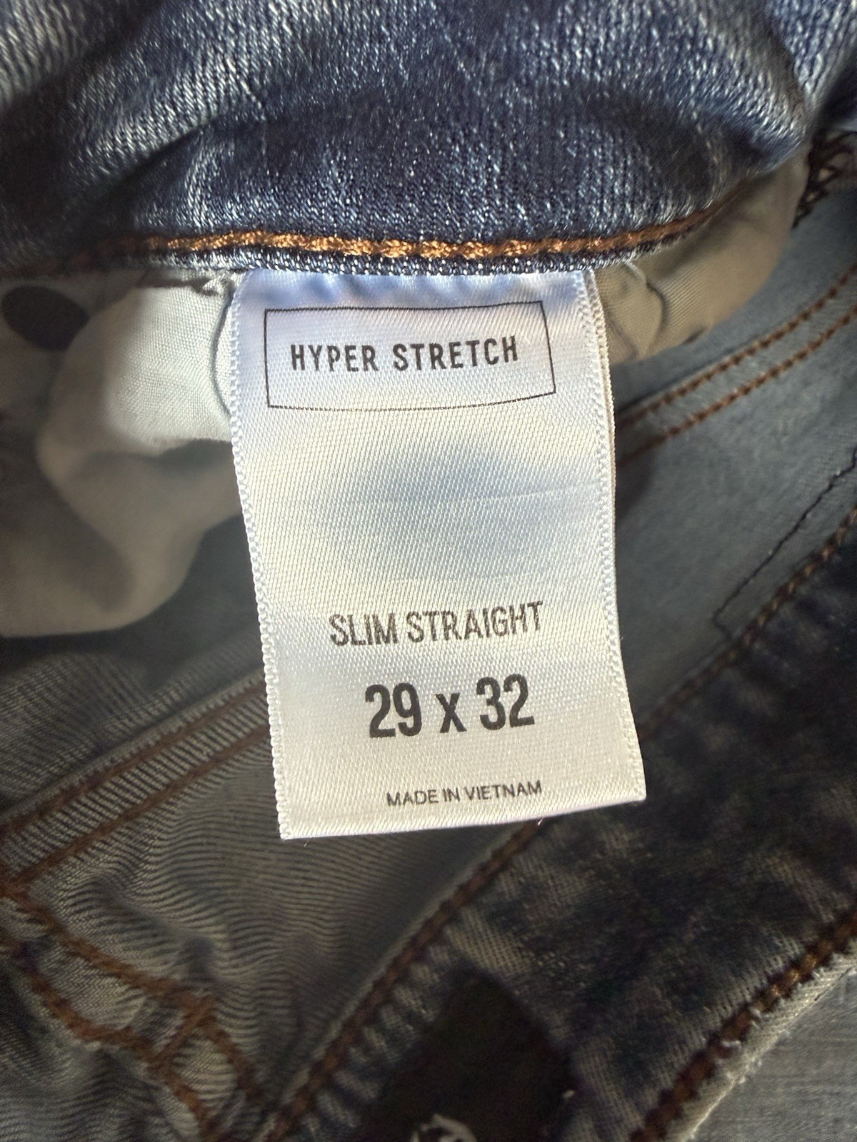 Express men’s hyper stretch slim straight blue denim jeans size 29 x 32