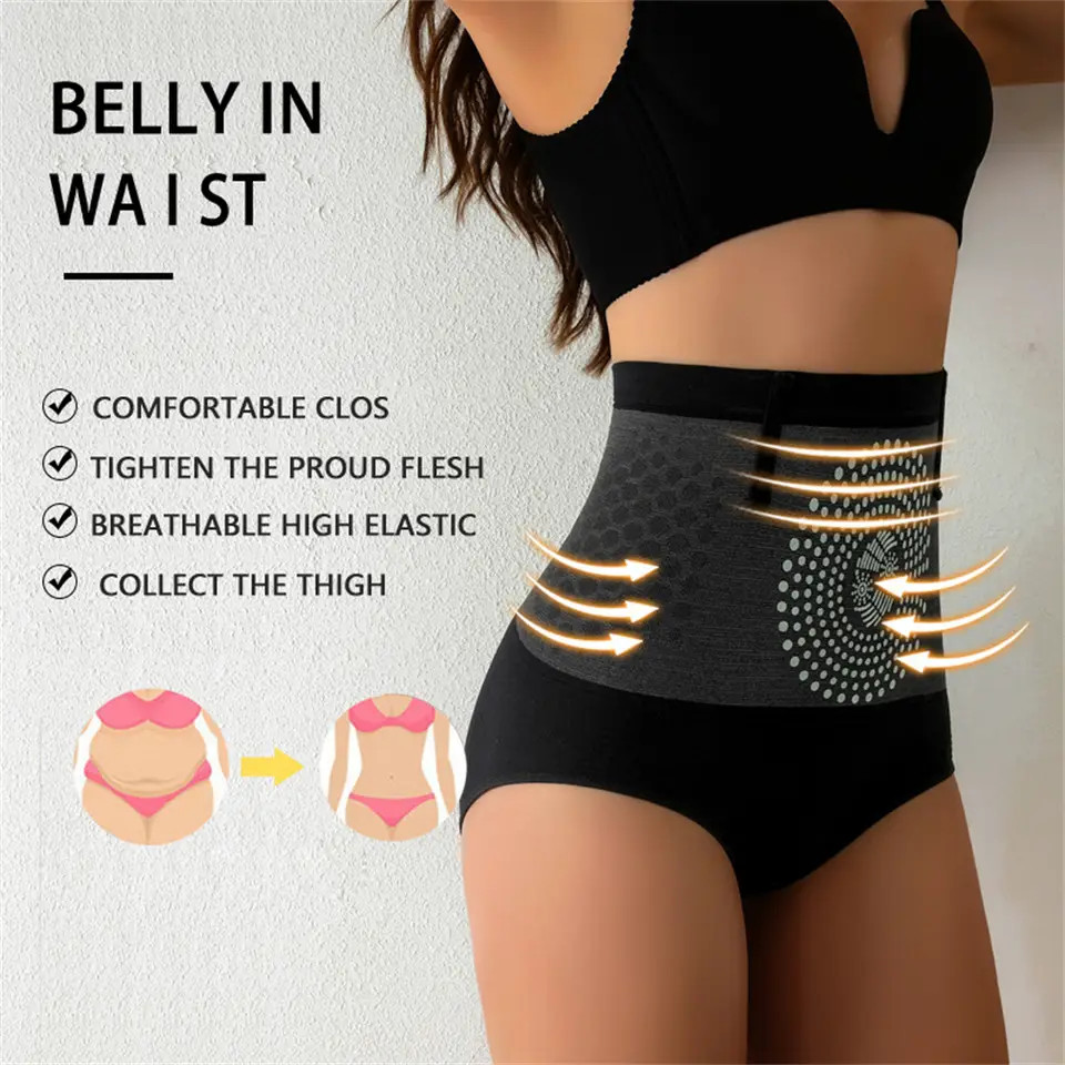 Women’s High Waist Shaping Panties Magnetic Therapy Abdomen Control Waist Traine