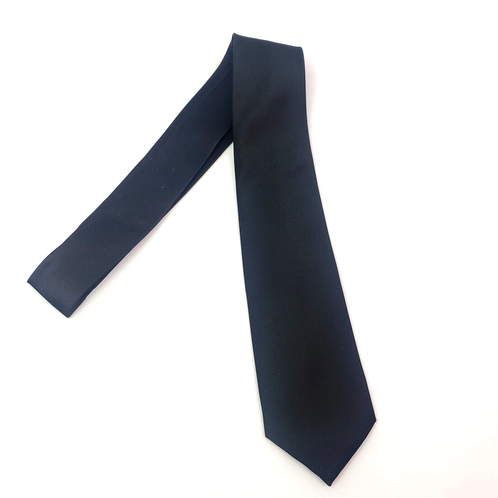 Romario Manzini Collection Mens Black Polyester 2.75″ by 48″ Skinny Neck Tie