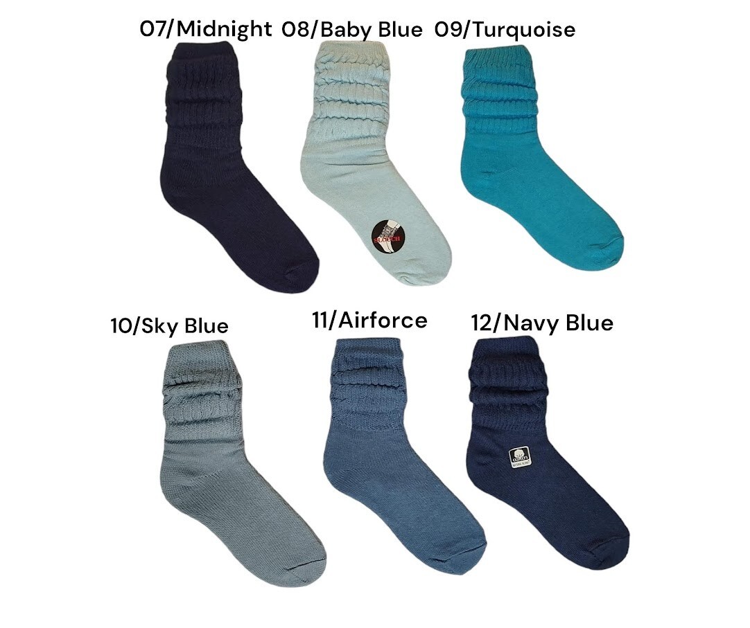 Slouch Socks Womans 9-11 Athletic Casual Scrunch 40 Colors USA NOS