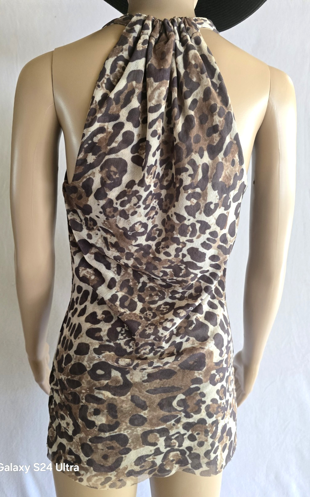 Vintage Y2K Sweet Pea by Stacy Frati Animal Print Nylon Mesh Sleeveless Top M