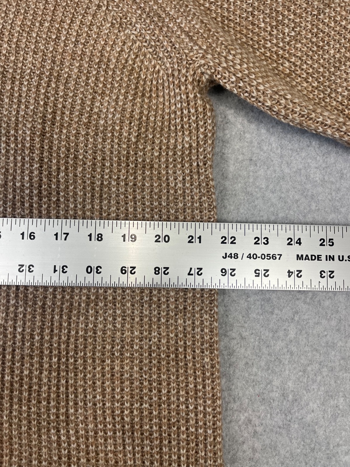 Jos A Bank Tailored Fit Sweater Mens L Brown Wool Blend Medium Knit Fisherman