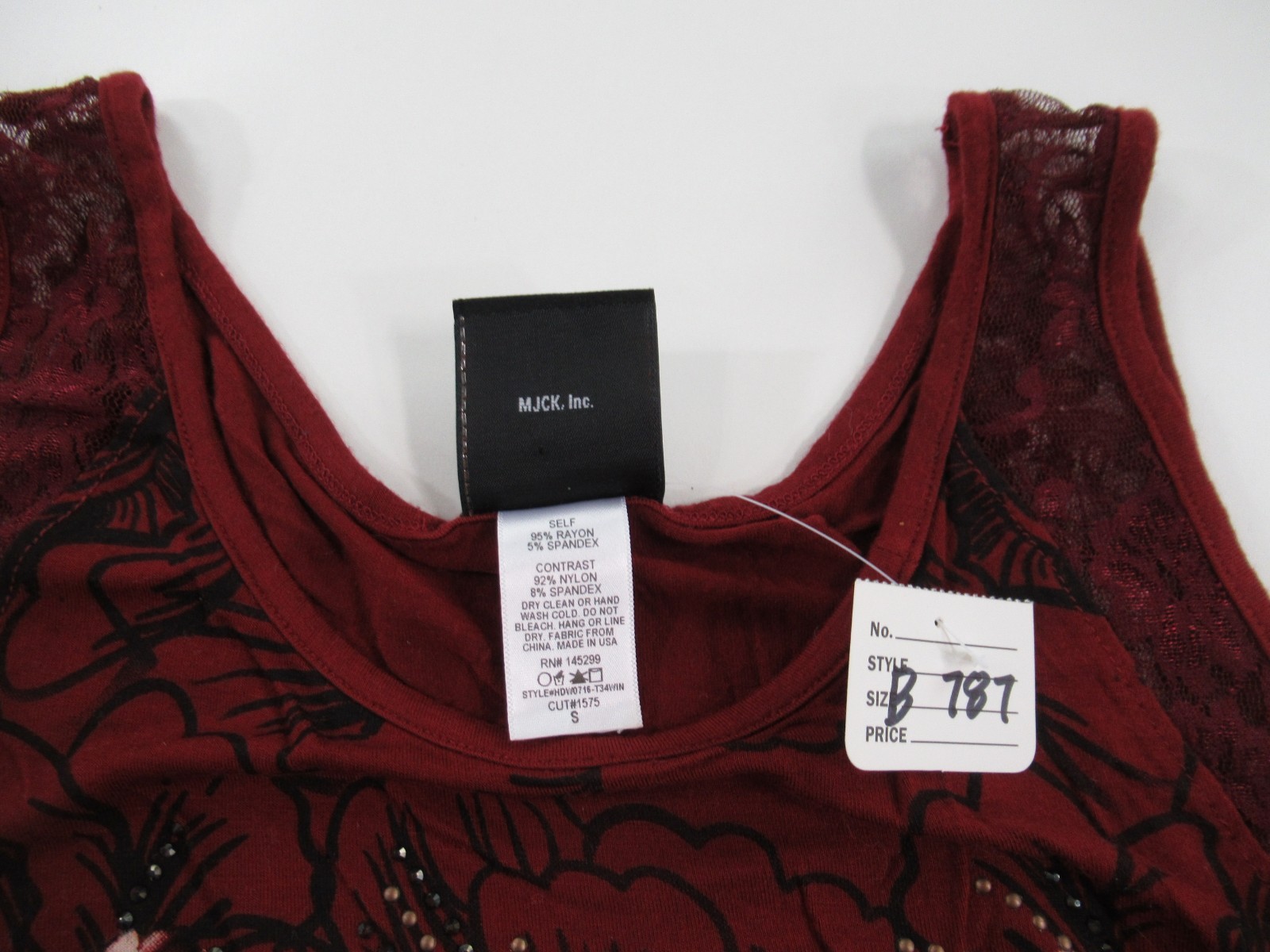 Harley Davidson Women’s Sleeveless Embellished Lace Trim Top S #B787