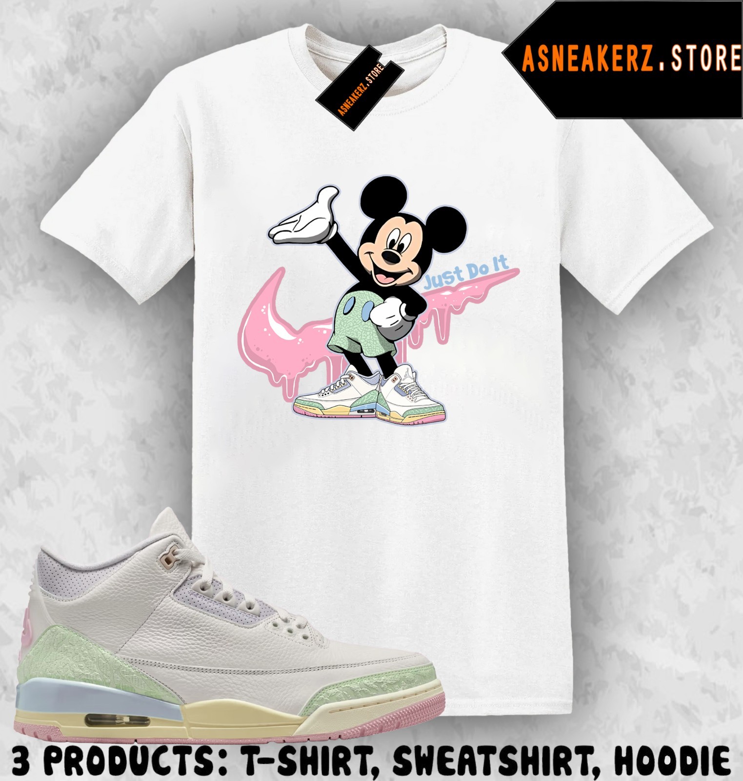 Shirt Match AJ 3 Spring is in the Air 2026 Sneaker Matching Drip M Mouse T-Shirt