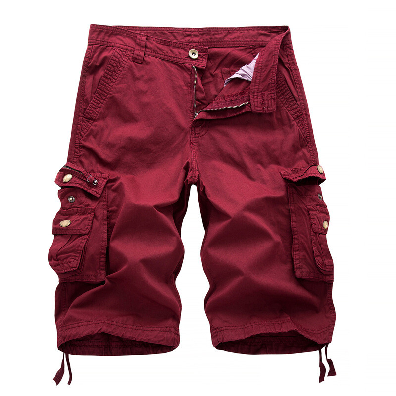 Mens Casual Solid Cargo Shorts Multi Pockets Washed Lounge Size 30-48