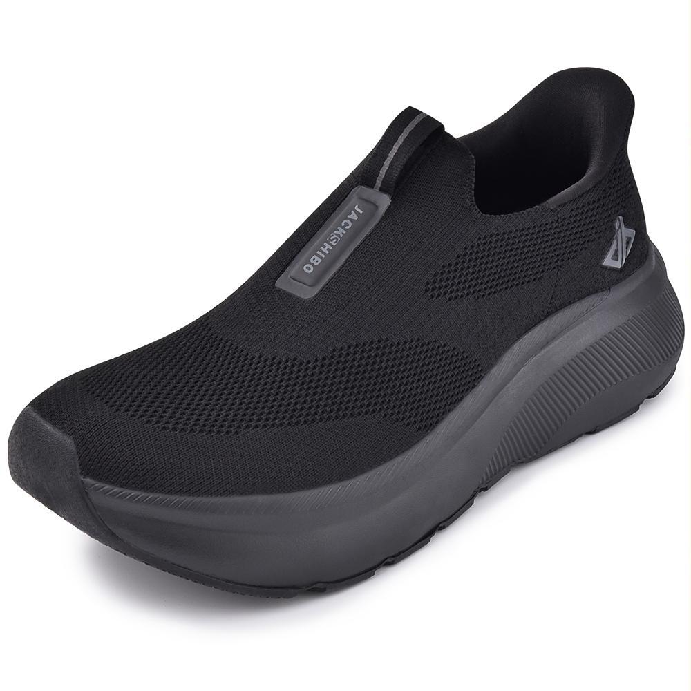 JACKSHIBO Mens Wide Toe Box Shoes Free up Hands Arch Support Orthopedic Sneakers
