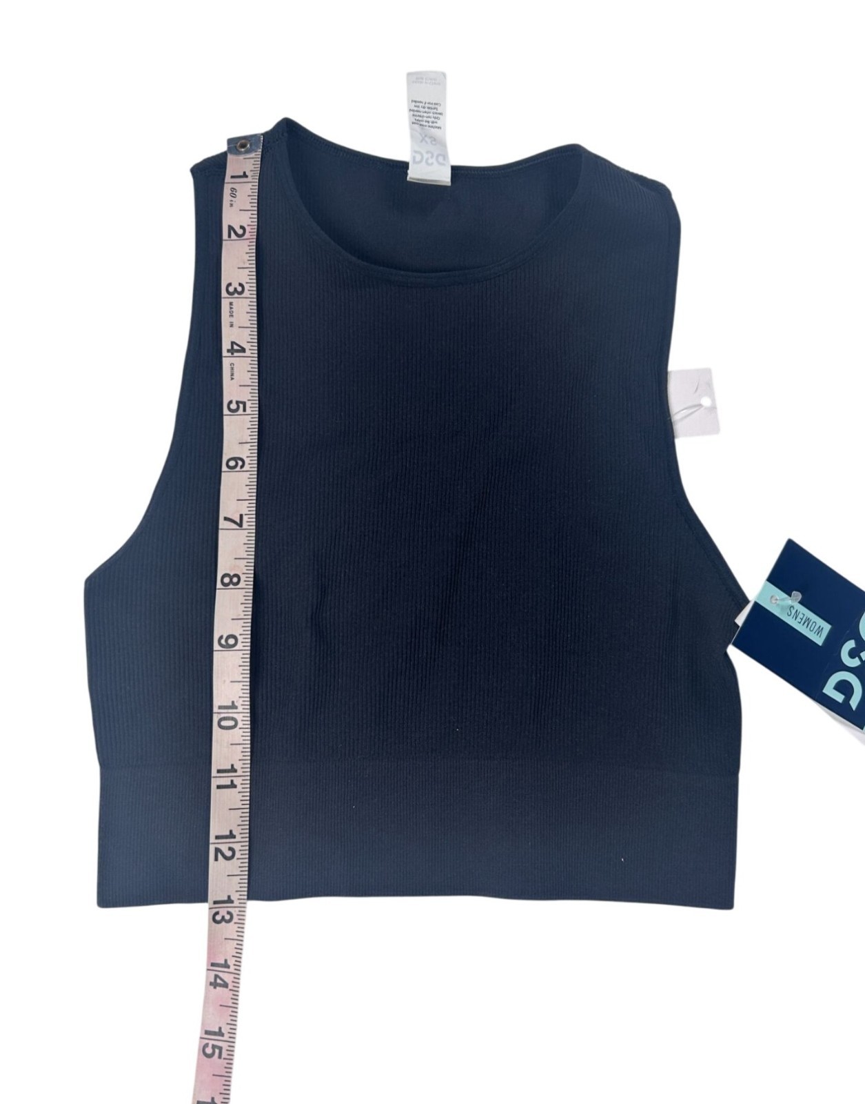 DSG Cropped Top Women XS High Neck Black Odor Control 90% Nylon 10% Spandex NEW