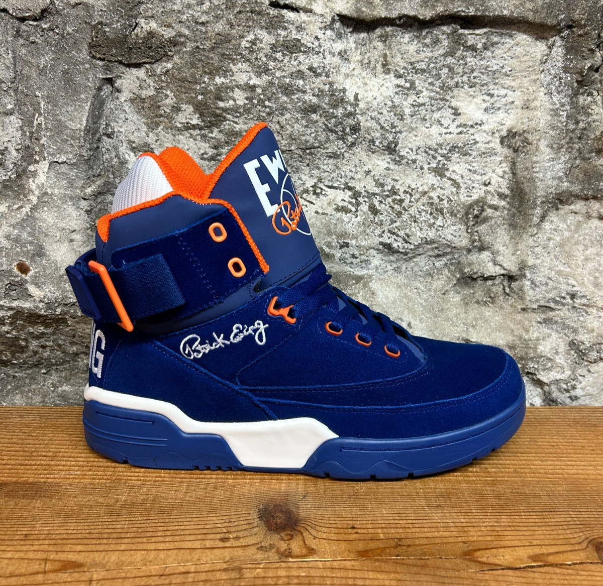 EWING 33 HI OG 1EW90013-449 SUEDE ROYAL/WHITE/ORANGE New In Box