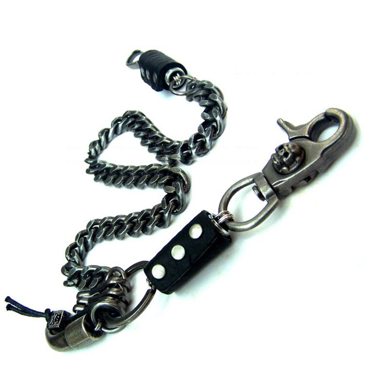 Vintage 22 Inch Biker Trucker Skull Jean Wallet Key Heavy Chain Accessory